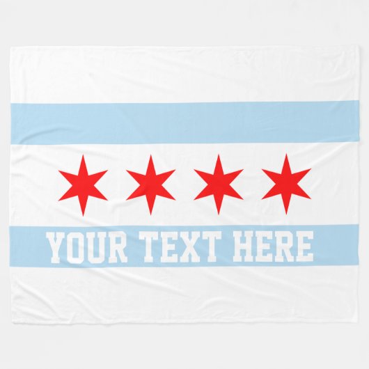 Personalisierte Flagge von Chicago Fleecedecke (Vorderseite (Horizontal))