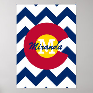 Personalisierte Flagge Zickzack Musters Colorados Poster