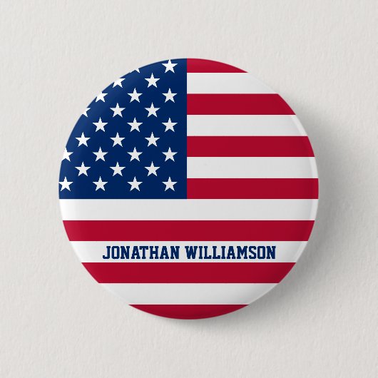 Personalisierte Flaggen-US Flagge der USA Button (Vorderseite)