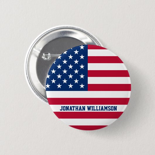 Personalisierte Flaggen-US Flagge der USA Button (Vorne & Hinten)