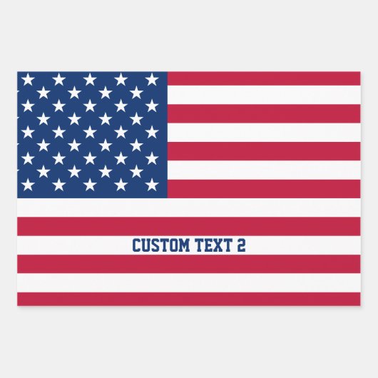 Personalisierte Flaggen-US Flagge der USA Geschenkpapier Set (Vorderseite 2)