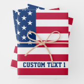 Personalisierte Flaggen-US Flagge der USA Geschenkpapier Set (Beispiel)