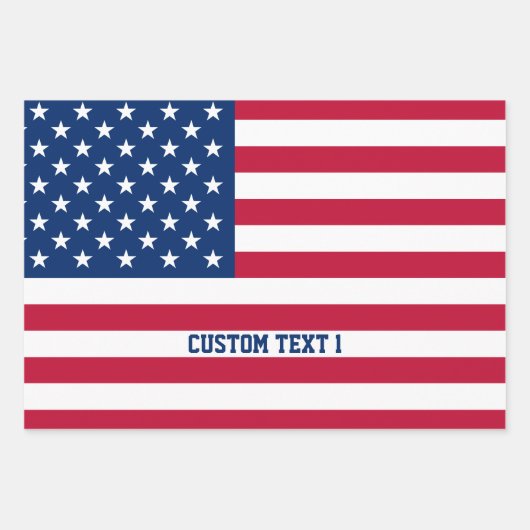 Personalisierte Flaggen-US Flagge der USA Geschenkpapier Set (Vorderseite)