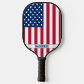 Personalisierte Flaggen-US Flagge der USA Pickleball Schläger (Rückseite)