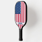 Personalisierte Flaggen-US Flagge der USA Pickleball Schläger (Links)