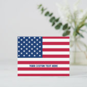 Personalisierte Flaggen-US Flagge der USA Postkarte (Stehend Vorderseite)