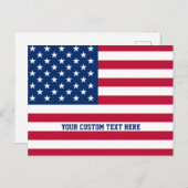 Personalisierte Flaggen-US Flagge der USA Postkarte (Vorne/Hinten)