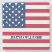 Personalisierte Flaggen-US Flagge der USA Steinuntersetzer (Vorderseite)