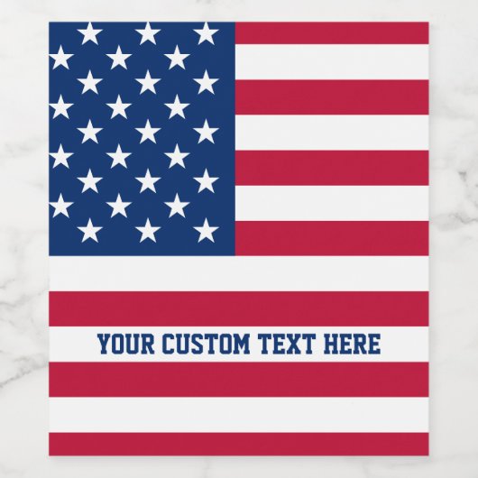 Personalisierte Flaggen-US Flagge der USA Weinetikett (Einzelnes Label)