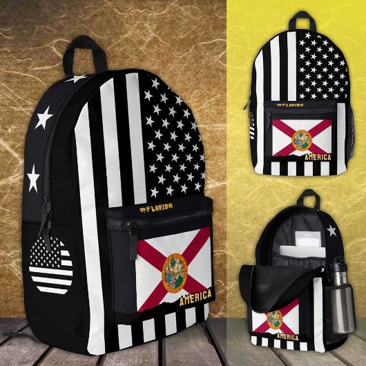 Personalisierte Flaggentasche aus Florida, amerika Bedruckter Rucksack