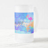 Personalisierte Flamingo Art Glass Tasse für Vater (VorderseiteRechts)