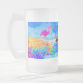 Personalisierte Flamingo Art Glass Tasse für Vater (Links)