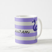 Personalisierte Flamingo Hearts Tasse (Lila-Lila) (VorderseiteRechts)