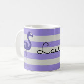 Personalisierte Flamingo Hearts Tasse (Lila-Lila) (Vorderseite Links)