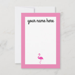 Personalisierte Flamingo-Notecards Dankeskarte