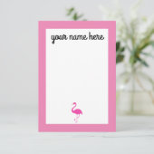 Personalisierte Flamingo-Notecards Dankeskarte (Stehend Vorderseite)