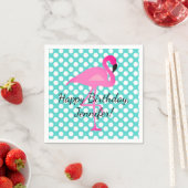 Personalisierte Flamingo und Polka Dot Paper Napki Serviette (Beispiel)