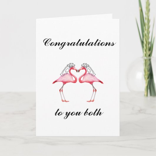 Personalisierte Flamingo Wedding Card Karte (Vorderseite)