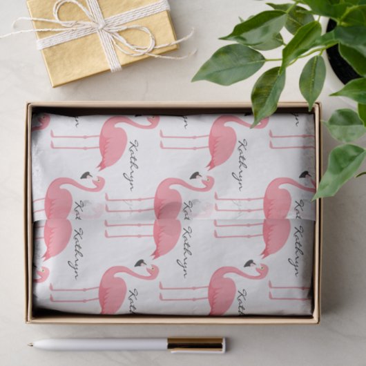 Personalisierte Flamingos-Tissue-Blätter Seidenpapier (Geschenk)