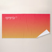 Personalisierte Flamme und gelbe Ober Badehandtuch (Badehandtuch)