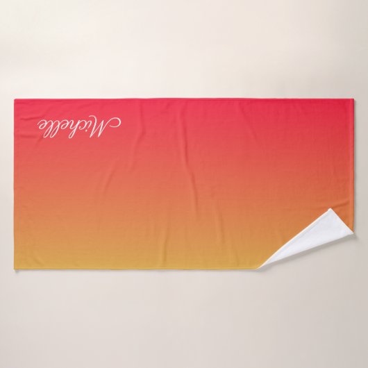 Personalisierte Flamme und gelbe Ober Badehandtuch (Badehandtuch)