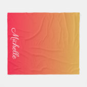 Personalisierte Flamme und gelbe Ober Fleecedecke (Vorderseite (Horizontal))