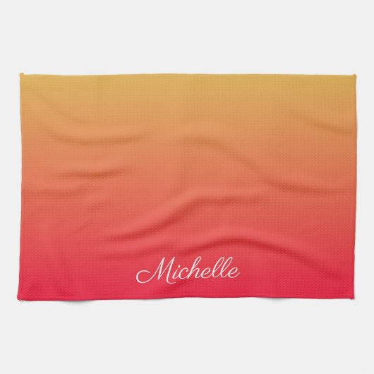 Personalisierte Flamme und gelbe Ober Geschirrtuch (Horizontal)