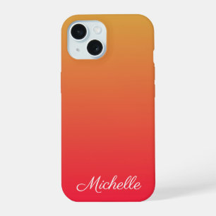 Personalisierte Flamme und gelbe Ober iPhone 15 Hülle