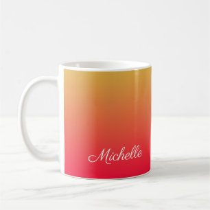 Personalisierte Flamme und gelbe Ober Kaffeetasse