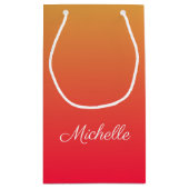 Personalisierte Flamme und gelbe Ober Kleine Geschenktüte (Rückseite)