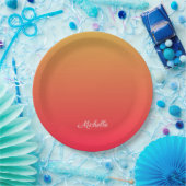 Personalisierte Flamme und gelbe Ober Pappteller (Party)