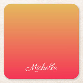 Personalisierte Flamme und gelbe Ober Rechteckiger Pappuntersetzer