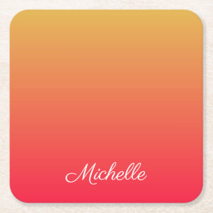 Personalisierte Flamme und gelbe Ober Rechteckiger Pappuntersetzer