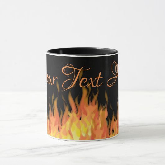 Personalisierte Flammen Schwarz und Orange Tasse (Zentrum)