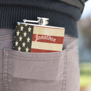 Personalisierte Flasche Amerikanische Vintage-Flag Flachmann