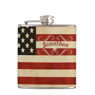 Personalisierte Flasche Amerikanische Vintage-Flag Flachmann