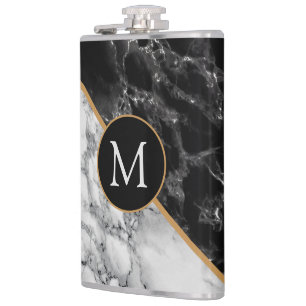 Personalisierte Flasche aus falschem Schwarz-Weiß- Flachmann