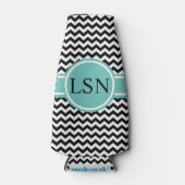 Personalisierte Flasche Cooler - Black Zigzag Flaschenkühler (Vorderseite)