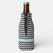 Personalisierte Flasche Cooler - Black Zigzag Flaschenkühler (Flasche Rückseite)