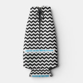 Personalisierte Flasche Cooler - Black Zigzag Flaschenkühler (Rückseite)