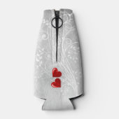 Personalisierte Flasche Cooler mit rotem Herzen Flaschenkühler (Rückseite)
