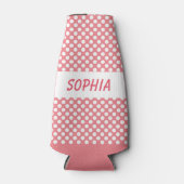 Personalisierte Flasche Cooler Polka Dockt Ihre Fa Flaschenkühler (Vorderseite)