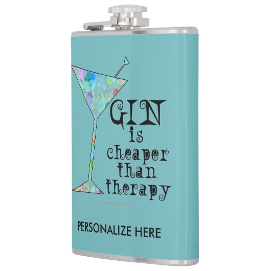 PERSONALISIERTE FLASCHE - GIN IST BILLIGER ALS FLACHMANN (Links)