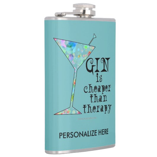 PERSONALISIERTE FLASCHE - GIN IST BILLIGER ALS FLACHMANN (Rechts)