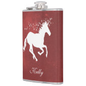 Personalisierte Flasche mit Rotem Einhorn Flachmann (Links)