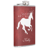 Personalisierte Flasche mit Rotem Einhorn Flachmann (Rechts)