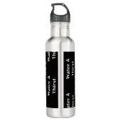 Personalisierte Flasche mit vertikalem Schwarzwass Edelstahlflasche (Rückseite)