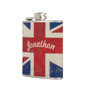 Personalisierte Flasche UK-Vintage-Flagge Flachmann (Links)