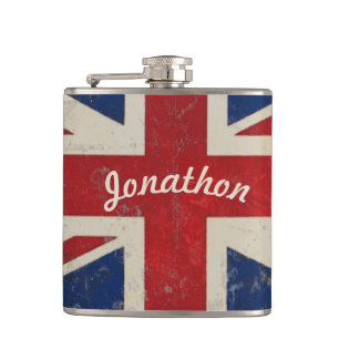 Personalisierte Flasche UK-Vintage-Flagge Flachmann