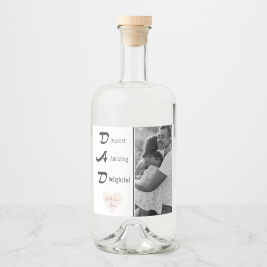 Personalisierte Flaschen | Geschenk für Vater Alkoholflaschenetikett (Vorderseite)